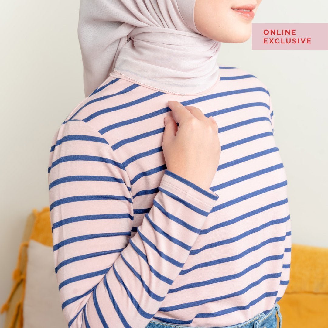 Michelle Pink Stripe Top | HijabChic